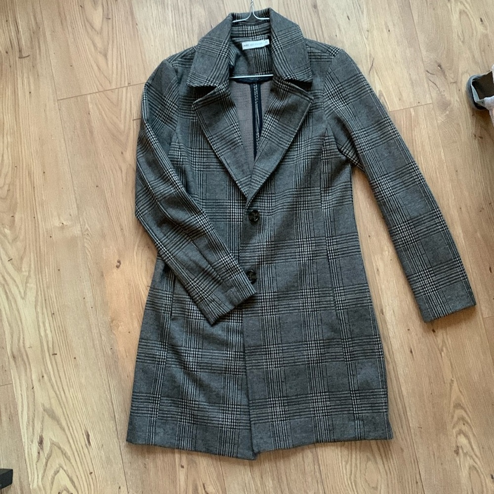 Anthropologie plaid trench / pea coat
